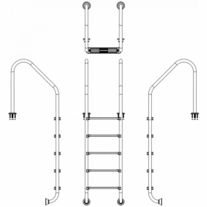 Сходи для басейну Emaux Standard SLF515-SR (5 ступенів), AISI-304