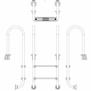 Лестница для бассейна Emaux Muro NMU215-SR (2 ступени), AISI-304