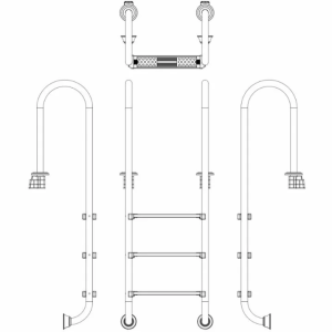 Лестница для бассейна Emaux Muro NMU315-SR (3 ступени), AISI-304