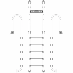 Лестница для бассейна Emaux Muro NMU515-SR (5 ступеней), AISI-304