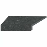 Угловой Г-образный элемент бортовой плитки Aquaviva Stellar Dark Grey, 600x345x50(20) мм (левый/45°)