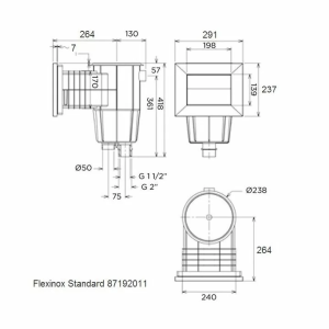 Скиммер Flexinox Standard 87192011, под бетон