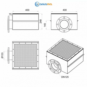 Слив донный Aquaviva 400х400х248 мм, под бетон