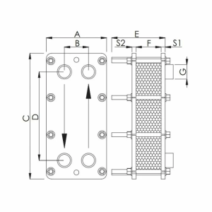 Теплообмінник пластинчастий Techno System (140 кВт, Titan)
