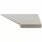 Кутовий Г-подібний елемент бортової плитки Aquaviva Montagna Light Gray, 595x345x50(20) мм (правий/45°)