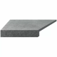 Угловой  Г-образный элемент бортовой плитки Aquaviva Granito Gray, 595x345x50(20) мм (левый/45°)