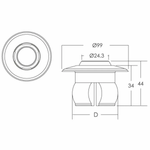 Форсунка стеновая Emaux EM3301, под бетон