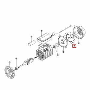 Вентилятор електродвигуна для насоса KAP/KA/KAN/KT/BC/BCP MEC100 M2 (RMOT0003.05R)