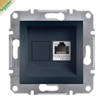 Розетка Schneider ASFORA  комп`ютерна RJ-45 внутр, 1-одинарна, внутр (без рамки), антрацит