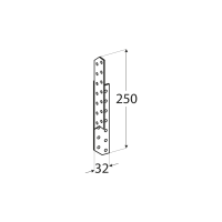 Кріплення крокв, праве 32 x250, (уп-25 шт) (ШТРИХКОД UA)(толщ. 2,00 мм)