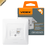 Розетка VIDEX BINERA CAT6 комп'ютерна одинарна, біла