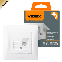Розетка VIDEX BINERA CAT6 комп'ютерна одинарна, біла