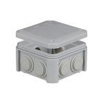 Коробка розпод.зовн. 90 x 90 x 52 мм (IP55) UNIKA PLANK поліпроп.самозатух.850°С IP55 з сальник.гумов. IB401
