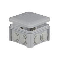Коробка розпод.зовн. 90 x 90 x 52 мм (IP55) UNIKA PLANK поліпроп.самозатух.850°С IP55 з сальник.гумов. IB401