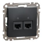 Розетка 2-а комп. внутр. 2 х RJ45 кат. 5е UTP "Sedna Design" Чорний