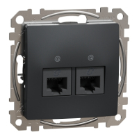 Розетка 2-а комп. внутр. 2 х RJ45 кат. 5е UTP "Sedna Design" Чорний