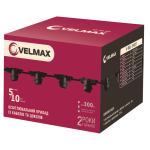 Освітлювальний прилад з кабелю та цоколів VELMAX, 5м, 10шт-Е27.