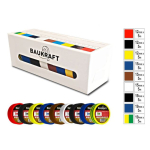 Ізоляційна стрічка ПВХ 5м в асортименті (9 шт) TM BAUKRAFT, Germany