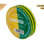 Ізоляційна стрічка ПВХ 0,12*15мм 20м жовто-зелена. ENERGIO