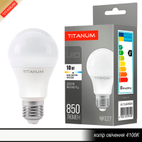LED лампа TITANUM A60 10Вт E27 4100K 220В