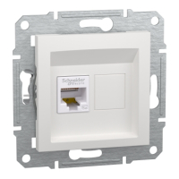 Розетка RJ45, тип UTP, категорія 5E, білий, Asfora, без рамки