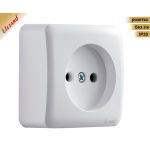 VIOLA IP20 білий| Розетка зовнішня 1-одинарна без заземлення. Lezard