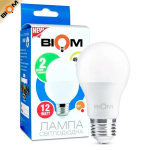 Свiтлодiодна LED лампа BIOM. BT-512 A60 12Вт E27 4500K 220В матова