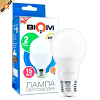 Свiтлодiодна LED лампа BIOM. BT-516 A65 15Вт E27 4500K 220В матова