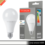 LED лампа TITANUM A80 18Вт E27 4100K 220В