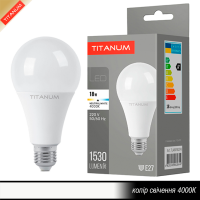 LED лампа TITANUM A80 18Вт E27 4100K 220В