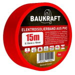 Ізоляційна стрічка ПВХ 0,15мм*19мм*15м червона (21 шт в пак) TM BAUKRAFT, Germany