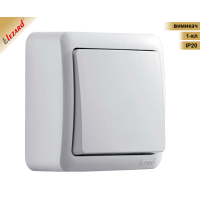 VIOLA IP20 білий| Вимикач зовнішній, 1-клавішний . Lezard
