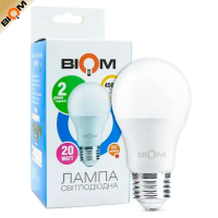 Свiтлодiодна LED лампа BIOM. BT-520 A80 20Вт E27 4500K 220В матова