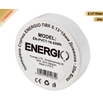 Ізоляційна стрічка ПВХ 0,13*19мм 20м біла. ENERGIO