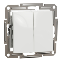 Вимикач двоклавішний, білий, Asfora, без рамки