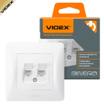 Розетка VIDEX BINERA CAT6 комп'ютерна подвійна, біла