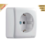 VIOLA IP20 білий| Розетка зовнішня 1-одинарна із заземленням. Lezard