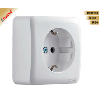VIOLA IP20 білий| Розетка зовнішня 1-одинарна із заземленням. Lezard