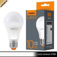 LED лампа VIDEX A60e 10Вт E27 4100K 220В