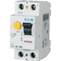 ПЗВ (УЗО) пристрій захисного відключення, 2P 40A 30mA 6кА, тип "АС". EATON