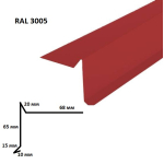 Фронтоний крапельник RAL3005 (2м, мат червоний) 7210