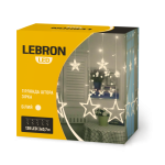 LED гірлянда LEBRON штора 3х0,7м, зірка 138LED, біла, IP20