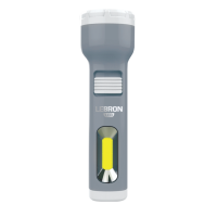 LED ліхтар ручний акумуляторний LEBRON L-HL-30, ABS, сірий, 1W + 1W COB, USB, 1200mAh Li-Ion