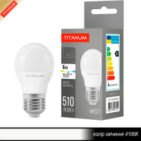LED лампа TITANUM G45 6Вт E27 4100K 220В