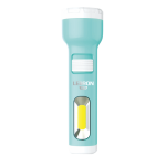 LED ліхтар ручний акумуляторний LEBRON L-HL-31, ABS, зелений, 1W + 1W COB, USB, 1200mAh Li-Ion