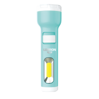 LED ліхтар ручний акумуляторний LEBRON L-HL-31, ABS, зелений, 1W + 1W COB, USB, 1200mAh Li-Ion