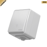 VIDEX BINERA IP65 | Вимикач зовнішній 1-клавішний прохідний, сірий
