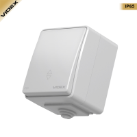 VIDEX BINERA IP65 | Вимикач зовнішній 1-клавішний прохідний, сірий
