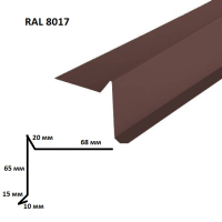 Фронтоний крапельник RAL8017 (2м, мат коричневий) код 7210